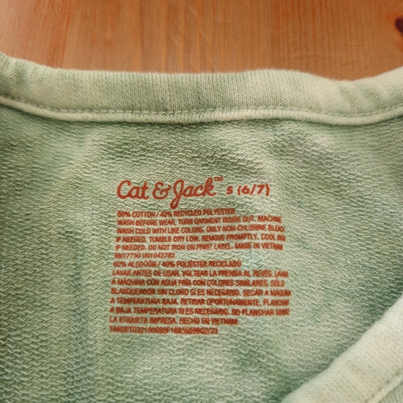 Cat & Jack - Girls' Long Sleeve French Terry Tie-Dye Dress - Dusty Green - Picture 7 of 9